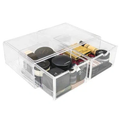 Sorbus 2-drawer Cosmetic Acrylic Organizer, Stackable, Extra-large In Clear In Multi