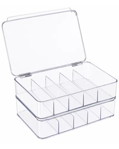Sorbus 2-pack Cable Organizer Storage Boxes With Lid In Transparent