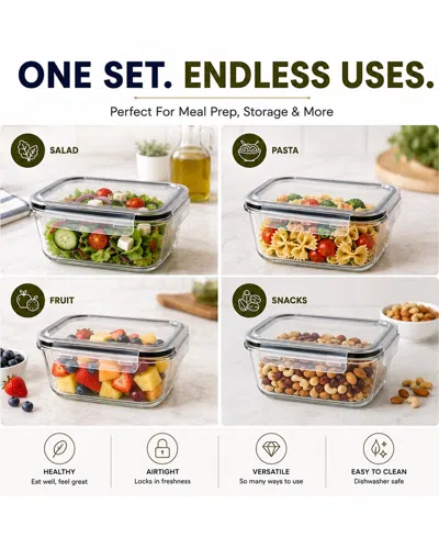 Sorbus 2-pack Glass Food Storage Containers Lids In Multi