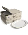 Sorbus 2pc China Storage Dinnerware Organizers In Brown