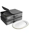 Sorbus 2pc China Storage Dinnerware Organizers In Grey