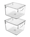Sorbus 2pc Clear Fridge Bin With Handles And Lid In Transparent