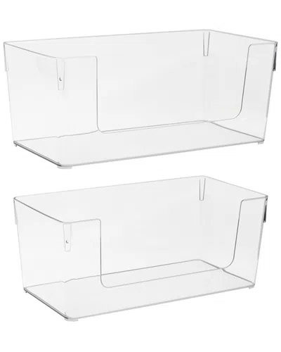 Sorbus 2pc Open Plastic Storage Bins In White