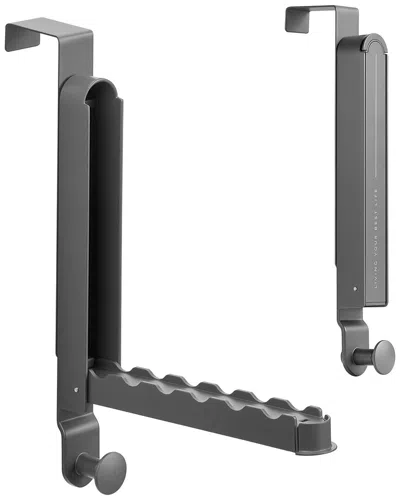 Sorbus Set Of 2 Foldable Over The Door Hanger Racks In Gray