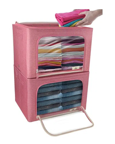 Sorbus 2pc Storage Box With Window In Pink