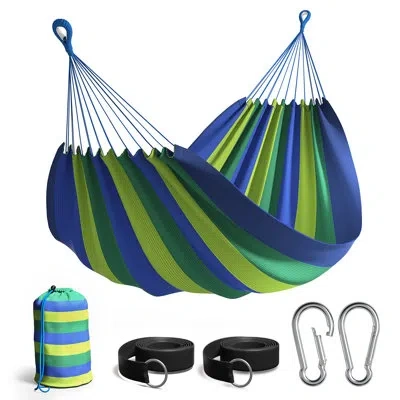 Sorbus 2-person Brazilian Cotton Camping Hammock In Blue,green