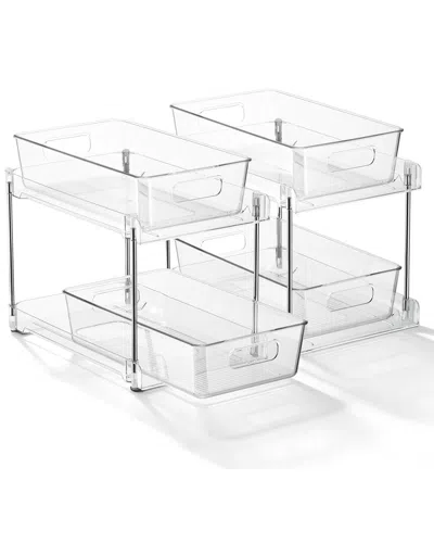 Sorbus 2-tier 2-pack Pull-out Pantry Organizers In Transparent