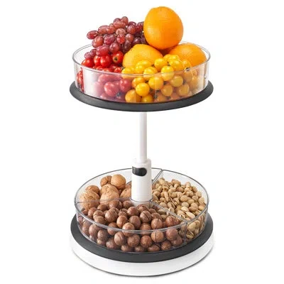 Sorbus 2-tier Clear Lazy Susan - Rotating Kitchen Organizer
