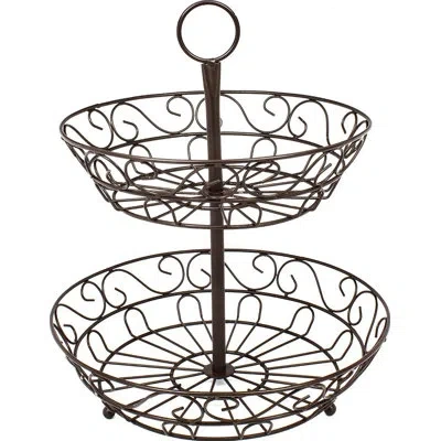 Sorbus 2-tier Metal Countertop Fruit Basket & Bowl Stand In Bronze