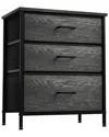 Sorbus 3 Drawer End Table In Grey