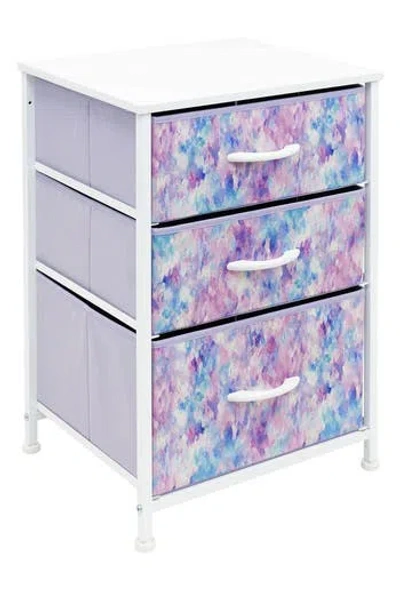 Sorbus 3-drawer End Table In Tie-dye Purple