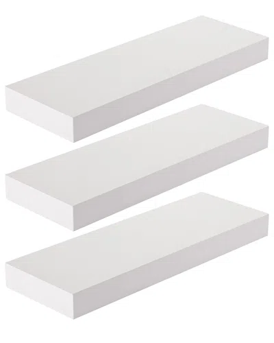 Sorbus 3 Pack Floating Shelf Set In White