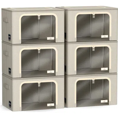 Sorbus 3-pack Foldable Storage Boxes In Beige