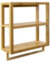 Sorbus 3-tier Bamboo Shelves & Towel Rack In Clear