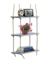 Sorbus 3-tier Rustic Wood Hanging Shelf