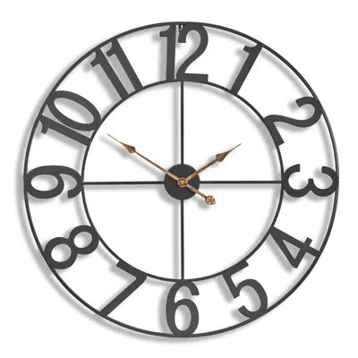 Sorbus 32" Oversized Analog Round Decorative Wall Clock In Black