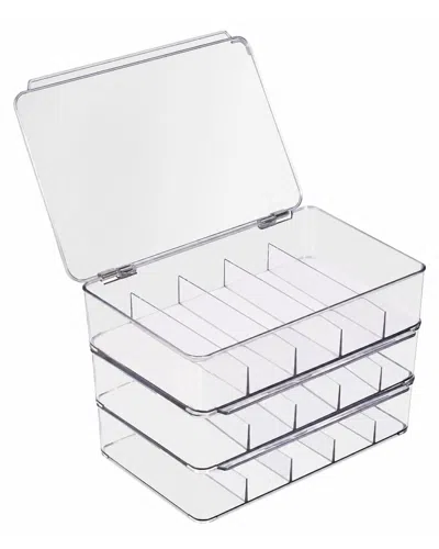 Sorbus 3-pack Cable Organizer Storage Boxes With Lid In Transparent