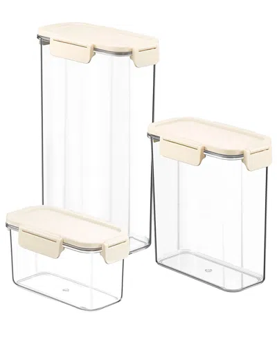 Sorbus 3-pack Narrow Stackable Food Storage Containers In Transparent