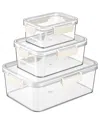 Sorbus 3-pack Rectangular Stackable Food Storage Containers In Transparent