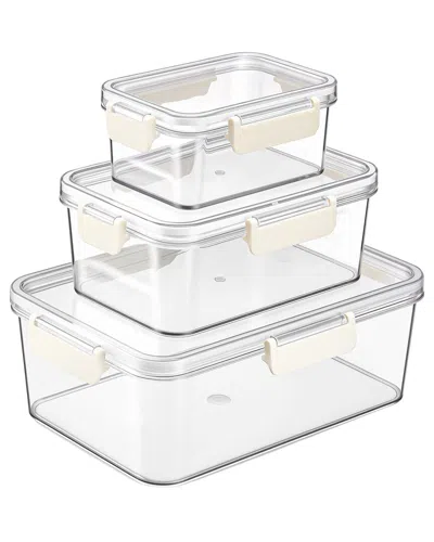 Sorbus 3-pack Rectangular Stackable Food Storage Containers In Transparent