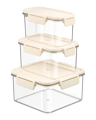 Sorbus 3-pack Small Stackable Food Storage Containers In Transparent