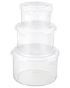 Sorbus 3-pack Stackable Food Storage Bowls In Transparent