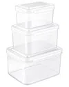 Sorbus 3-pack Stackable Plastic Food Storage Containers In Transparent