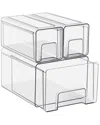 Sorbus 3pc Clear Stackable Storage Drawers In Transparent