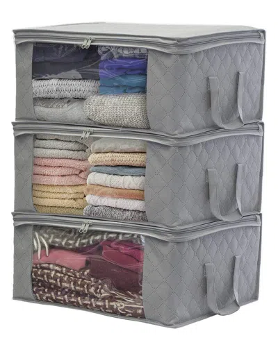 Sorbus 3pc Foldable Fabric Storage Organizer Bag In Gray