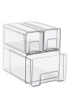 Sorbus 3-piece Clear Stackable Storage Drawer Set In Transparent