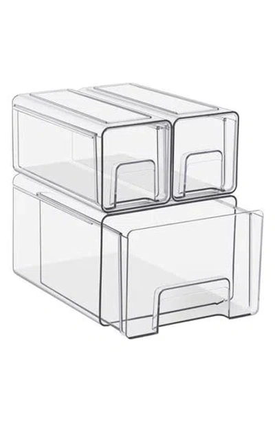 Sorbus 3-piece Clear Stackable Storage Drawer Set In Transparent