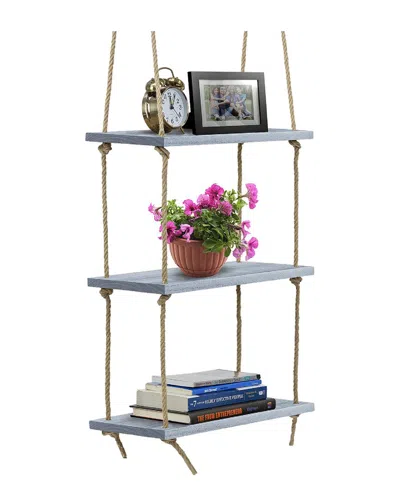Sorbus 3-tier Rustic Wood Hanging Shelf In Multi