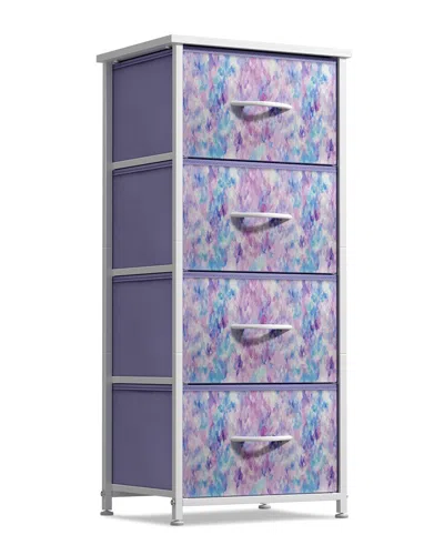Sorbus 4-drawer Vertical Short Nightstand In Purple