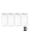 Sorbus 4-pack Airtight Dry Food Storage Containers In Transparent