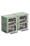Sorbus 4 Pack Storage Bins With Metal Frame In Green