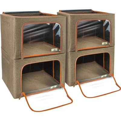 Sorbus 4-pack Foldable Storage Boxes In Brown