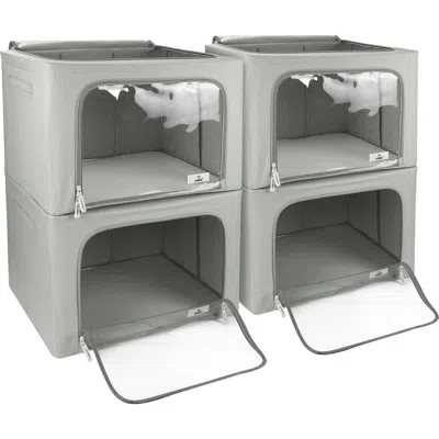 Sorbus 4-pack Foldable Storage Boxes In Gray