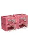 Sorbus 4-pack Foldable Storage Boxes In Pink