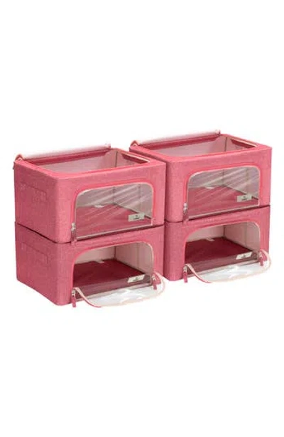 Sorbus 4-pack Foldable Storage Boxes In Pink