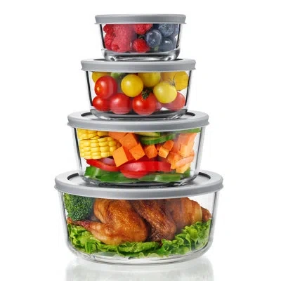Sorbus 4 Pack Glass Meal Prep & Food Storage Containers With Airtight Lids – Nesting, Stackable, Bpa-free B In Transparent
