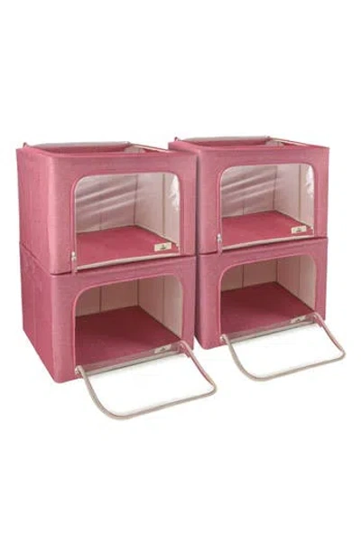 Sorbus 4-pack Jumbo Foldable Storage Boxes In Pink