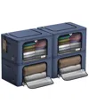 Sorbus 4 Pack Jumbo Storage Bins With Metal Frame In Blue