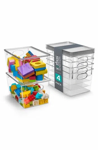 Sorbus 4-pack Large Toy Organizer Clear Plastic Storage Bins