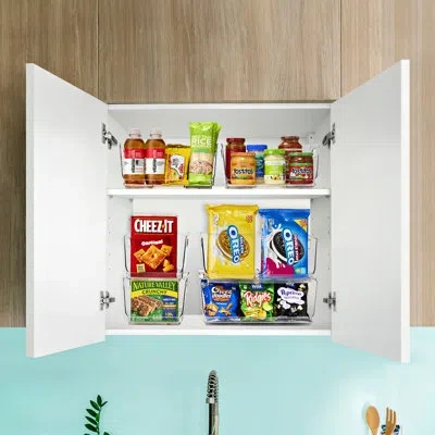 Sorbus 4 Pack Medium Clear Open Front Stackable Kitchen And Fridge Storage Bins
