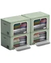 Sorbus 4 Pack Storage Bins With Metal Frame In Green