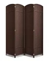 Sorbus 4 Panel Room Divider In Brown