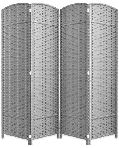 Sorbus 4 Panel Tall Foldable Panel Room Divider In Gray