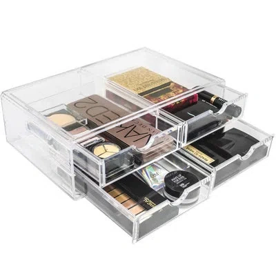Sorbus 4-drawer Cosmetic Acrylic Organizer, Stackable, Large In Clear In Natural