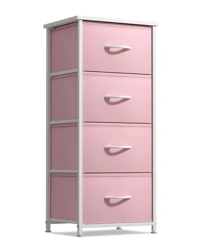 Sorbus 4-drawer Vertical Short Nightstand In Pink