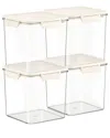 Sorbus 4-pack 102.29oz Stackable Food Storage Containers In White